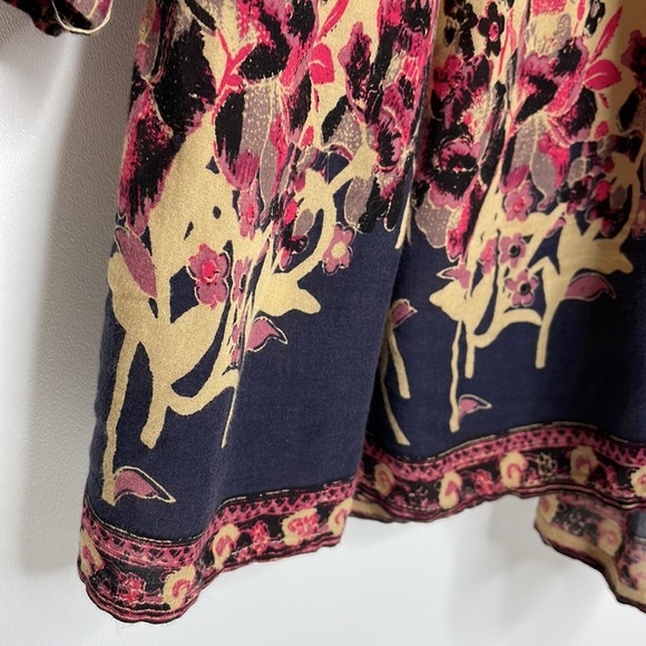 Free People Long sleeve floral Boho chic tunic dress size Small - Picture 4 of 14
